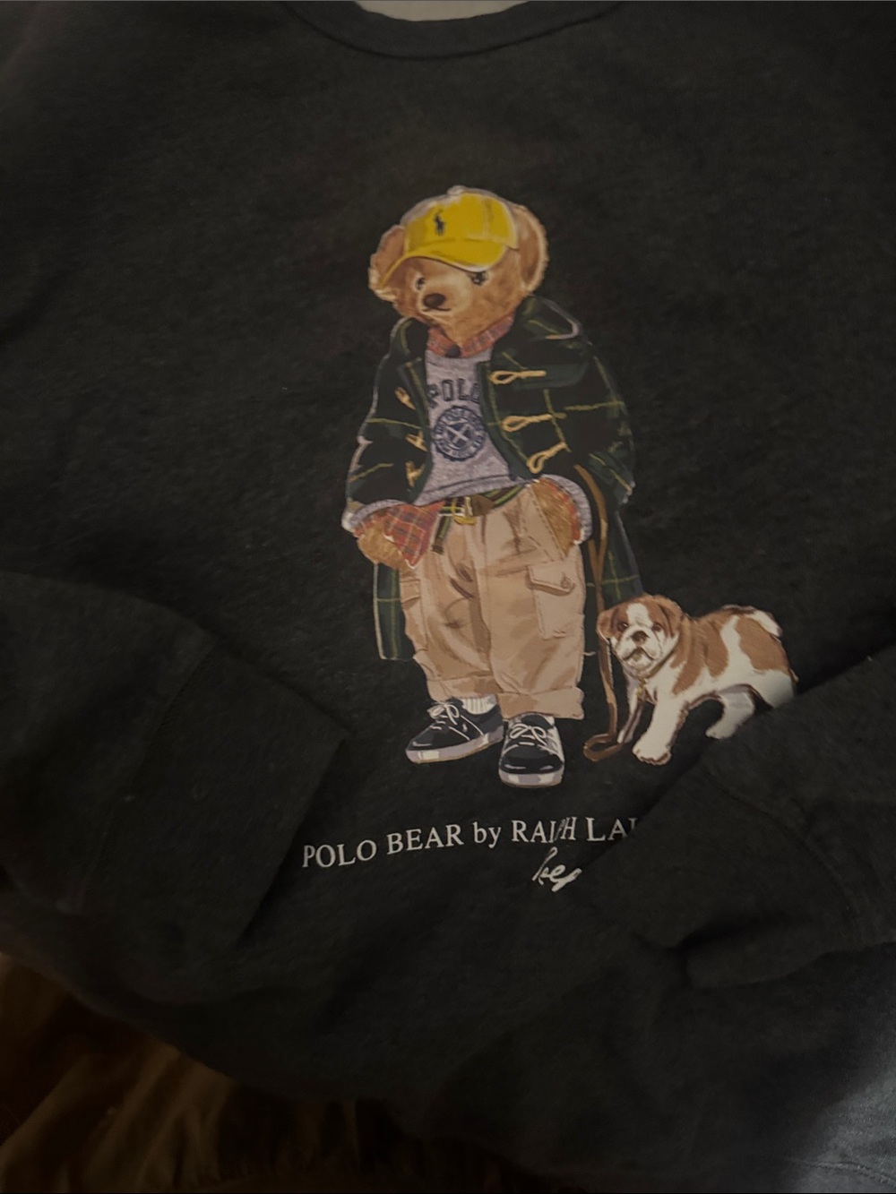 Polo by Ralph Lauren Charcoal Crewneck with Polo Bear Graphic - Picture 3 of 3